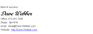 Signature File On David Webber